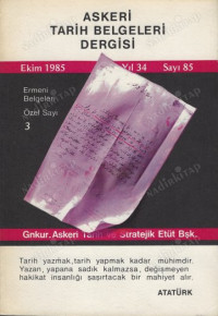 Image of Askeri Tarih Belgeleri Dergisi Sayı:85